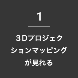 1.3Dプロジェクションマッピングが見れる